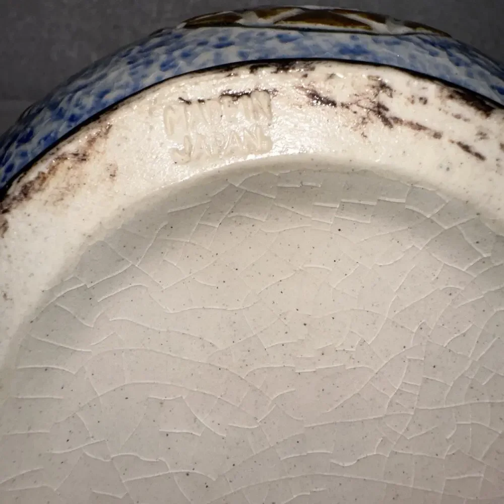 VTG Antique Amphora Blue Flowers Wedding Vase